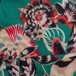 NWT Green with Floral Print Dress Trousers